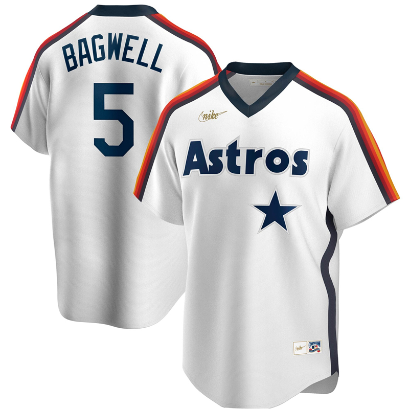 2020 MLB Men Houston Astros 5 Jeff Bagwell Nike White Home Cooperstown Collection Logo Player Jersey 1